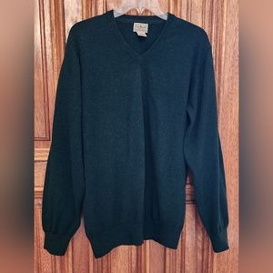L.L.BEAN SWEATER 95% Cotton 5% Cashmere Size XL V Neck